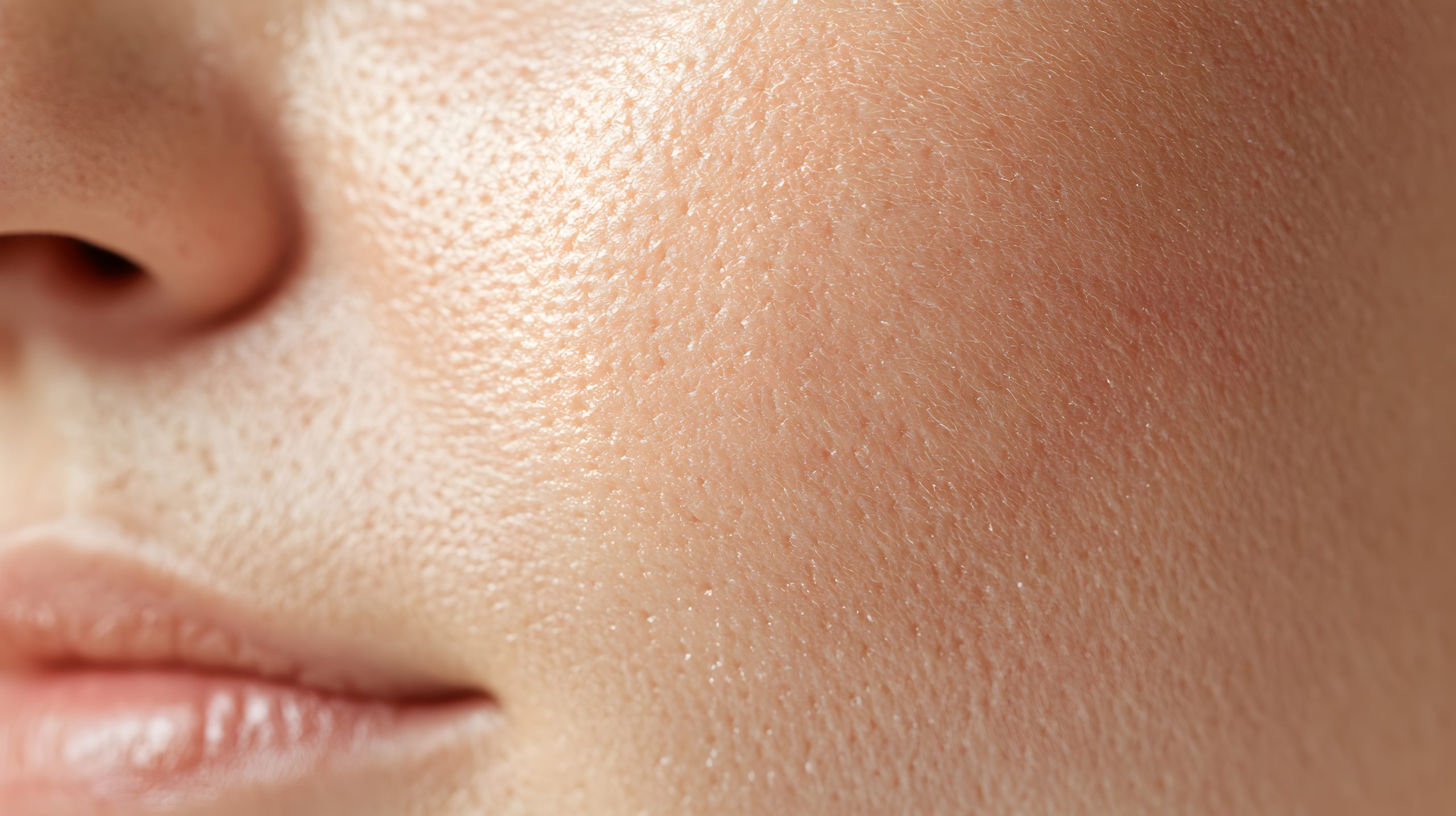 Close up macro photo of face skin texture showing wrinkles and pores Close up macro photo of face skin texture showing wrinkles and pores