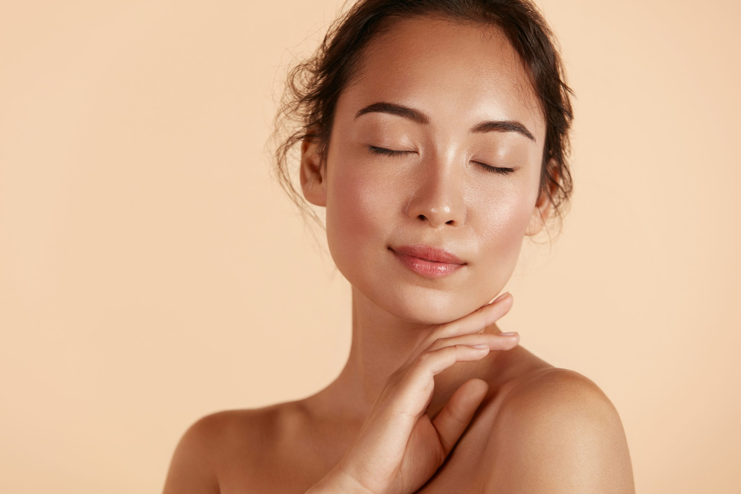 Beauty face. Woman with natural makeup and healthy skin portrait Beauty face. Woman with natural makeup and healthy skin portrait